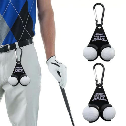 Kitorantor 2Pcs Portable Golf Ball Holder Funny Gifts Easy Attachment to Bag or Cart Golf Accessories for Men & Women