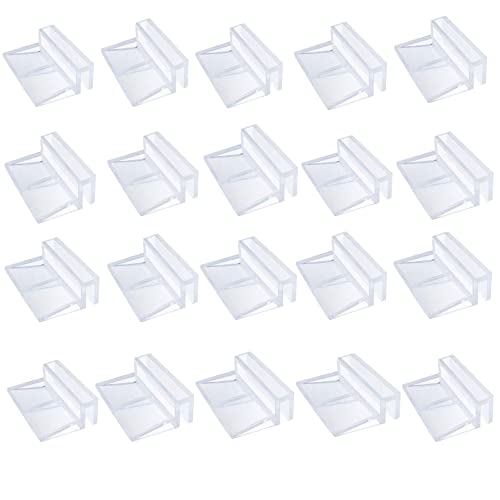 SYXLS 20 Piezas Clips de Cubierta de Vidrio de Acuario, 8 mm Acrílico Clips Acuario Tanque de Peces Tapa de Vidrio Clip de Soporte, para Acuarios Sin Montura Soporte de Cubierta de Vidrio Cover