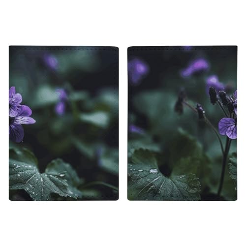 Porte-passeport en cuir à motif fleurs 20x13 cm pour voyage