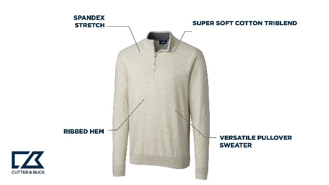 Cutter & Buck Men's Machine Washable Lakemont Half-Zip Sweater