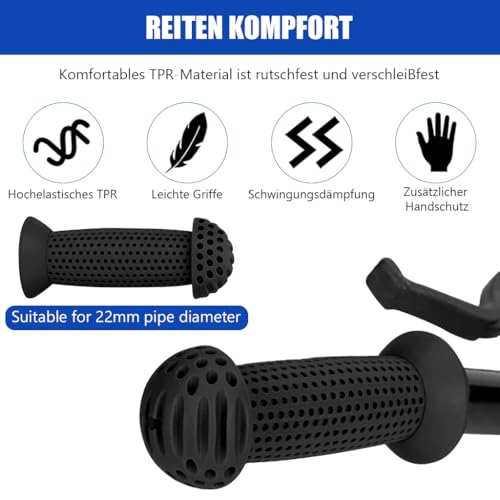 Image of Proberos Bike Handle Grips, 3.9 inches Soft Silicone Grip, Porous Silicone Anti-Slip Grip Universal Children's Bicycle Grips for Scooter, Tricycle, Children's Balance Bike (Black)