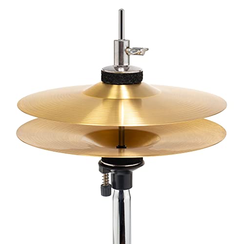 Ashthorpe 5-Piece Complete Junior Drum Set With Genuine Brass Cymbals - Advanced Beginner Kit With 16" Bass, Adjustable Throne, Cymbals, Hi-Hats, Pedals & Drumsticks - Pink #TOP4