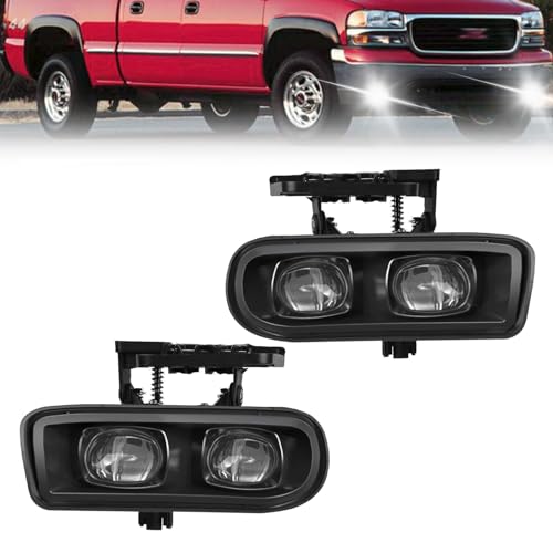 Shocklight LED fog lights Compatible with [1999-2002 GMC Sierra] [2000 2001 2002 2003 2004 2005 2006 GMC Yukon] Driving Fog Lights