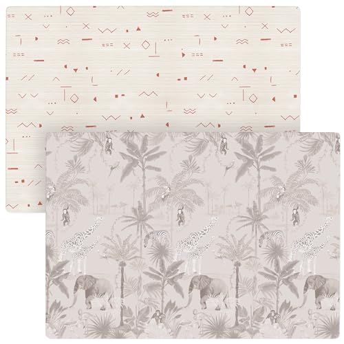Image of Baby Play Mat for Infants | One-Piece Reversible Foam Floor Mat | Large | Eco-Friendly | Extra Soft | Thick | Non-Toxic | Toddlers | Kids (Boho Desert/Pink Aminal Jungle, Large)