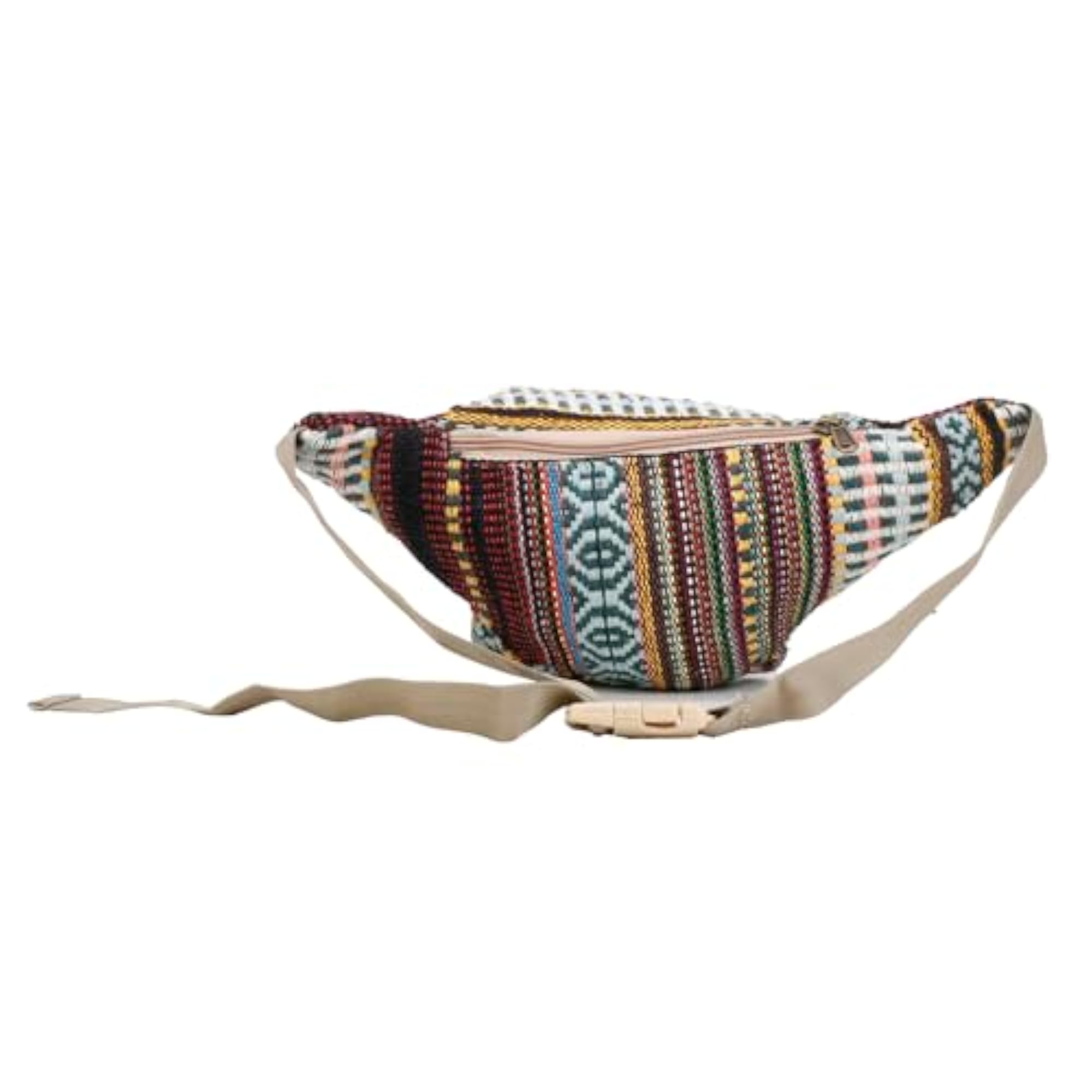 Boho Pattern Multi-Pocket Waist Bag, Travel Money Belt