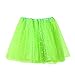 Produktbild WOZOW Tüllrock Damen Einfarbig Sterne Minirock Umfang Freizeit Multi-Schichten Tanzkleid Party Cosplay Halloween Karneval Kostüm Frauen (50-110,Fluoreszierend grün)