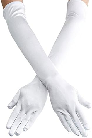 Women’s Long Satin Finger Gloves Elbow Length 1920s Opera Bridal Dance Gloves For Evening Party Opera Costume