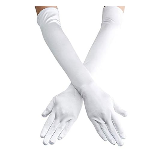 
                            Women's Long Satin Finger Gloves Elbow Length 1920s Opera Bridal Dance Gloves
                        