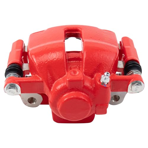 Image of TRQ Front Left Brake Caliper Performance Red Drivers Side | For 2007-2011 Mini Cooper