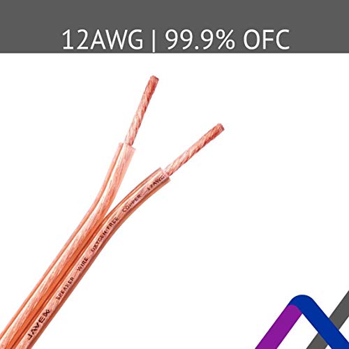 image for 12-Gauge AWG JAVEX Speaker Wire OFC Oxygen-Free Copper 99.9% Cable for