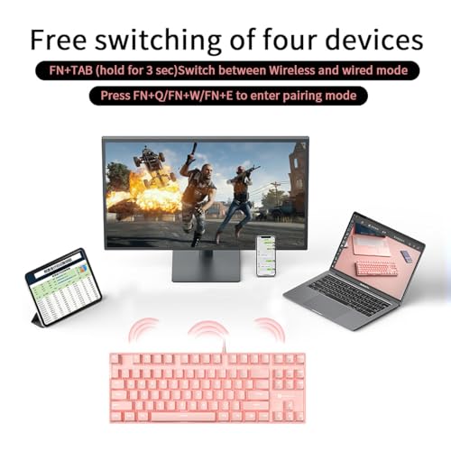 Teclado Mecánico Qisan Wireless 80% USB-C miniatura 7