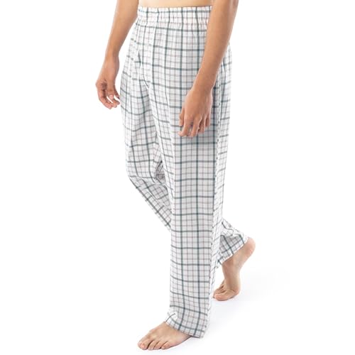 Image of Fruit of the Loom Men's Broadcloth Short Sleeve Top and Long Pants Pajama Set