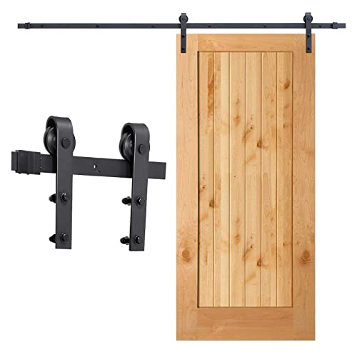 Cecaylie 6.6FT/200CM Herraje para Puerta Corredera, acero al carbono Granero, Puertas Corredizas, Apto para grosor de puerta 35-35cm