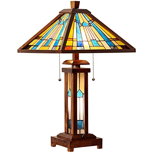 Capulina Tiffany Lamp Stained Glass Table Lamp 3-Light 15X15X26 Inches