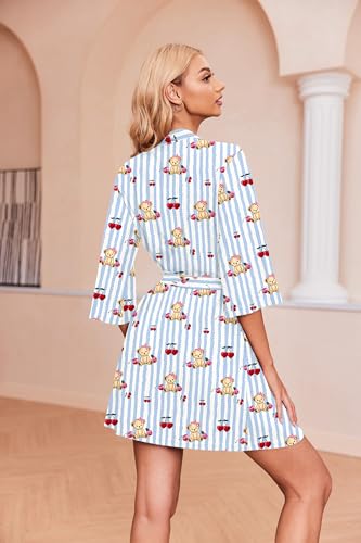 Image of Ekouaer Robes for Women Waffle Knit Bathrobe Soft Lightweight Knee Length Loungewear S-XXL