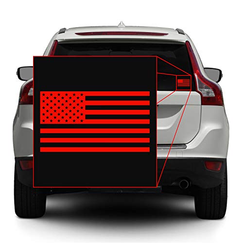 Image of American US Flag [Pick Color /Size] Vinyl Decal Sticker for Laptop /Car /Truck /Window /Bumper (5in x 2.8in [3-Pack], Matte Red)