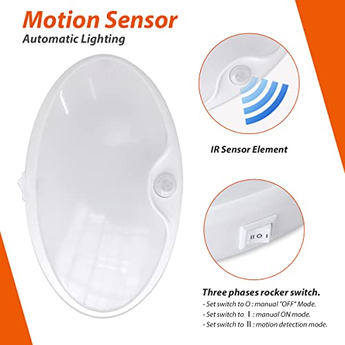 Dream Lighting 12V Dc Led Pancake Light For Rv Automotive Caravan Ceiling Lighting Fixture-With Motion Sensor Switch, Ultra Bright, 300 Lumens, 3500K #TOP3