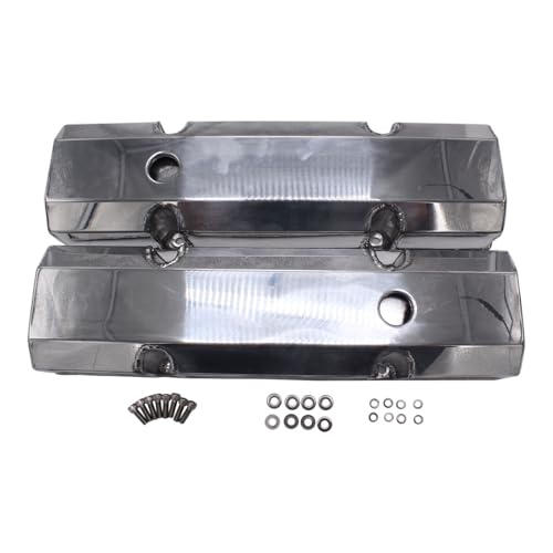 1 Set SHLPDFM Fabricated Aluminum Clear Coated Tall Valve Covers with 1.250