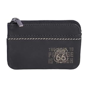Route 66 - Herren-Geldbörse aus Leder (RFID-Schutz), Slim Design – Kartenhalter – Geldbörse für Herren – Schwarz, Medium
