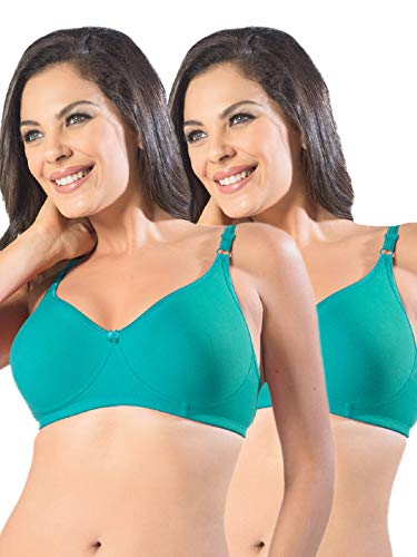 Image of SONARI Womens Non Padded Cotton Spandex Bra | Wire Free, Medium Coverage, Essential Bra | Adjustable Straps, Hook and Eye Closure and Wide Square Back Design for Everyday Comfort -D14