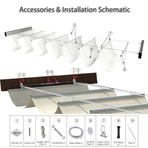 Store rétractable effet vagues anti-chaleur pour pergola et terrasse - 8
