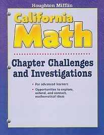 Paperback Houghton Mifflin Mathmatics California: Chapter Challenges And Investigations Level 4 Book