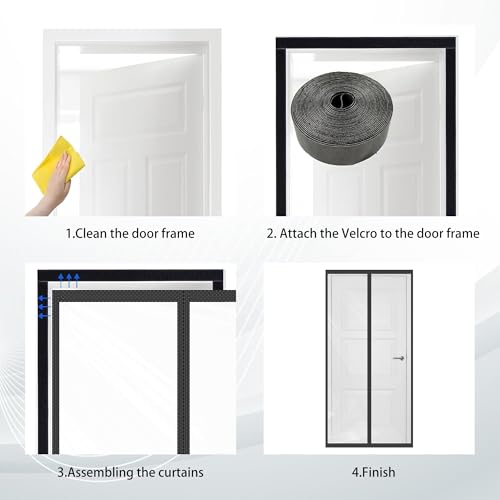 Rideau de porte isolant thermique pour balcon : confort magnétique sans perçage gris - 8