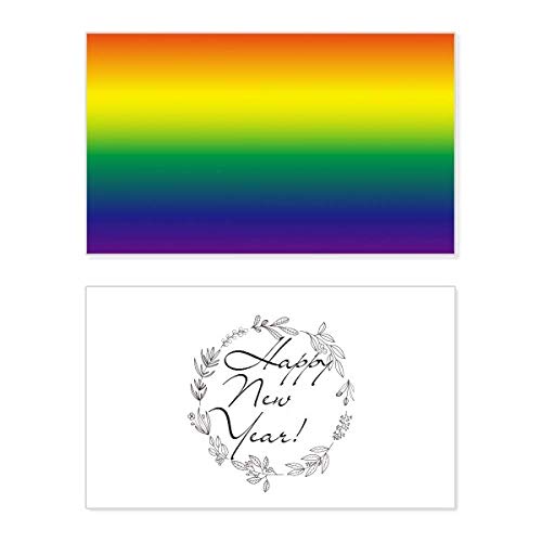 Tarjeta conmemorativa de Año Nuevo LGBT con diseño de arcoíris para felicitar las fiestas 1