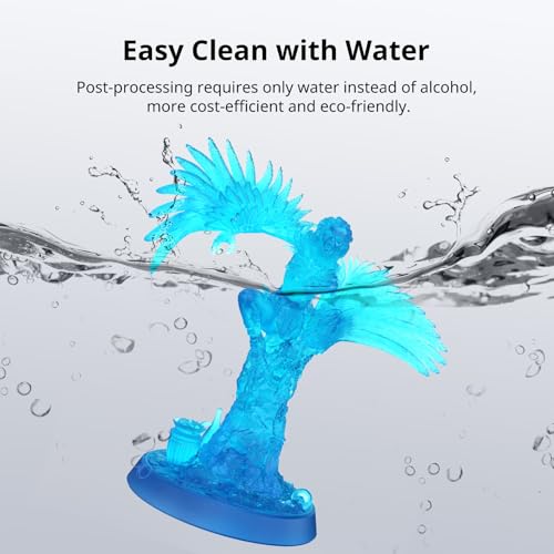 Image of ANYCUBIC Water Washable 3D Printer Resin 2.0, 405nm High Precision 3D Resin, Low Shrinkage Photopolymer Resin for 4K /8K /12K Capable LCD DLP Resin 3D Printer Printing (Clear Blue, 1000g)