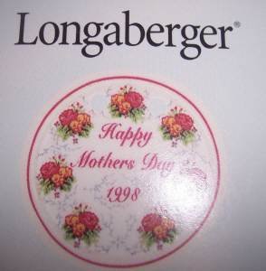 Longaberger 1998 Happy Mother's Day Basket Tie-on