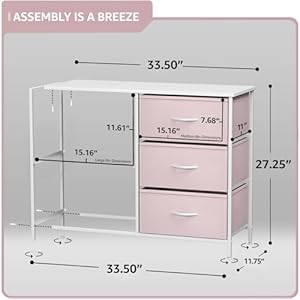 Sorbus kids dresser with 5 drawers storage chest organizer unit with steel frame wood top handles tie dye fabric bins for clothes wide furniture for bedroom hallway kids room nursery closet  urban country home decor