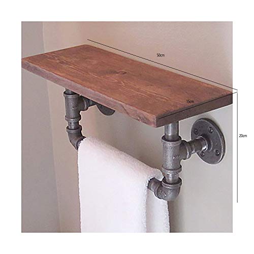 Estante del almacenaje de la pared MU de toalla industrial retro para bano y hogar