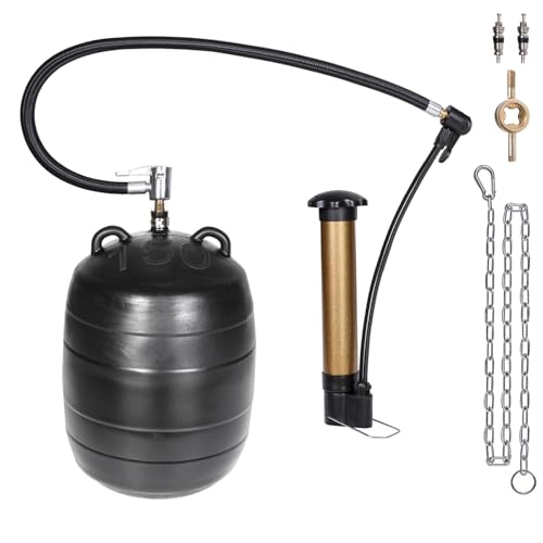 Image of 6 Inch Inflatable Pipe Plug Kit with Fast Air Pump & Extension Hose, Heavy Duty Rubber Sewer Test Ball with Safety Chain & Valve Tool for Drain Blocking & Leak Testing(Fits 5.8 inch-6.2 inch Pipes)