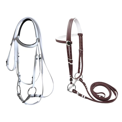Licol pour chevaux avec rêne blanc 13.5cm | Licol de traction de sangle de sondage pour équitation