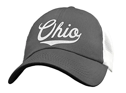 State of Ohio Trucker Hat Baseball Cap - Snapback Mesh Low Profile Unstructured Sports - OH USA