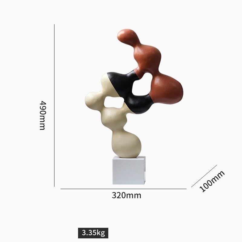 Único Wood Grain Resin Sculpture Ornaments for Living Room TV Cabinet Decorations Esculturas