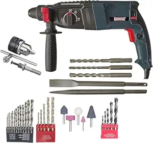 INDITRUST DUMDAAR DM26 1250W 26mm Hammer Machine with 5pc hammer bit and accessories Rotary Hammer Drill (BLUE) 100% Copper Winding