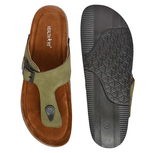 Image of HEALTH FIT Comfortable & LightWeight | Fashionable & Everyday Stylish & Durable Design Slip-on Style Flip Flops for Gents HF3078