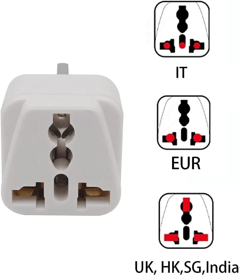 2PCS Plug Socket Converter for Shaver, 2 Pin To 3 Pin 13A Fuse Adaptor Plug, Toothbrush Adaptor Plug for Bathroom Socket