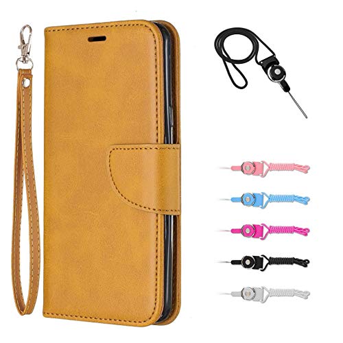 TOYYM Huawei P30 Case,Huawei P30 Wallet Case,Retro Premium PU Leather Flip Wallet Cover [Card Slots][Stand][Mangetic Closure] Compatible with Huawei P30,Yellow