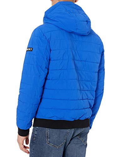 dkny men's quilted hooded bomber jacket