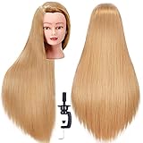 FABA Mannequin Head with Hair 26'-28' Hair Doll Cosmetology Mannequin Head Practice Braiding Cosmetology Doll Head Hair with Free Clamp Holder