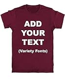 Custom T Shirts Ultra Soft Add Your Text for Men & Women Unisex Cotton T Shirt [Maroon/S]