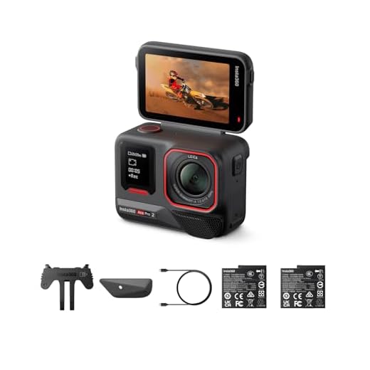 Insta360 Ace Pro 2 Pack Double Batterie - Caméra d'action étanche 8K co-conçue avec Leica, capteur 1/1,3", Double Puce d'IA, qualité en Basse lumière, Audio avancé, écran Rabattable, édition IA, Moto