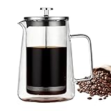 Doppelwandige Kaffeepresse, Edelstahlbecher aus , isolierter 12-Unzen-Kaffeebereiter mit langlebigem Filter, stilvolles Getränkezubehör, Reiseausrüstung mit Wärmespeicherdesign, Kaffeewerkzeug für