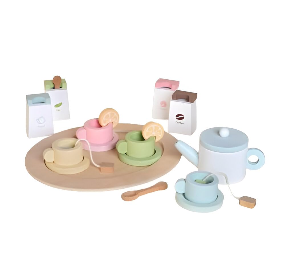 Playbox Wooden Tea Set for Kids | Tea Party Set for Toddlers 20pcs Playset Pretend Play Tea Set Toy |Tea Set Accessories for Kids Tea Party with Kitchen Play Food (B0CZXV82H9) Amazon Price History, Amazon Price Tracker