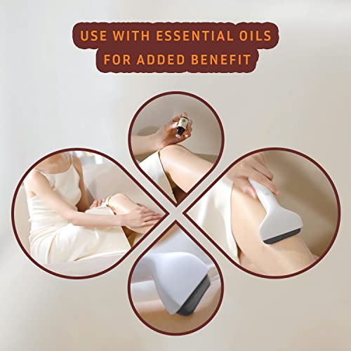 Heated Gua Sha Scraping Massage Tool By Therastone; Gua Sha Skin Scraping Stone With Heat & Vibration, With Bian Stone,Soft-Tissue Massage, Improve Blood Circulation, Relieve Pain, Anti-Aging (White) #TOP3