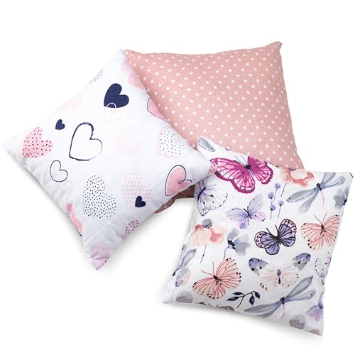 PinkZebra Puppenkissen 3er Set, Kissen für Puppen Gr. 20 x 19 cm,...