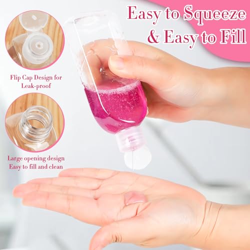 5 Pack 3.4 oz Clear Travel Bottles Kit for Toiletries, TSA Approved Travel Size Portable Refillable Containers Leak Proof Travel Accessories Essentials Set for Shampoo Conditioner Lotion2