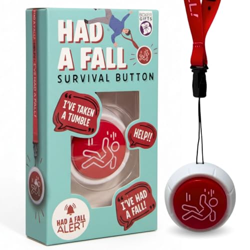 A novelty button that dramatically wails 'I've taken a tumble!' — a perfectly savage birthday jab for anyone hitting a milestone age.